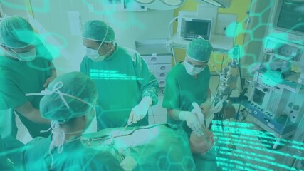 Animation of data processing over diverse male and female surgeons - Powered by Adobe