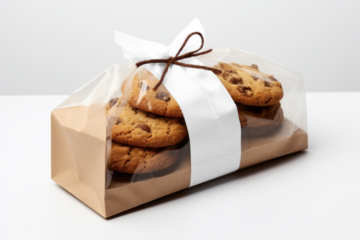 Editable cookie packaging mockup png, transparent design