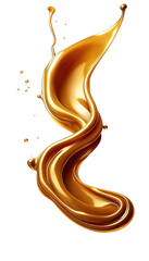 caramel milk splash on blue background
