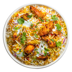 Delicious creamy peanut noodles with vegetables and herbs served on a plate isolated on transparent background