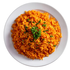 delicious tomato rice isolated on transparent background