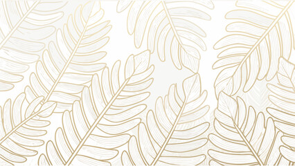 Gold Fern Leaf Pattern Background