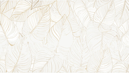 Gold leaf pattern background with white space