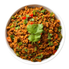 hearty lentil soup flavored with cumin isolated on transparent background