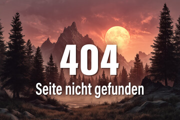 404 - Seite nicht gefunden - Hintergrund: Naturlandschafft mit B&auml;umen und Bergen