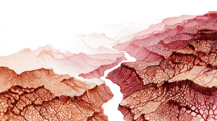 Fototapeta premium Gran Canyon Watercolour Illustration on a White Background