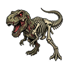 Fierce Tyrannosaurus Skull Streetwear Artwork © Aryasakti