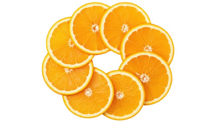 Vibrant orange slices PNG isolated on transparent background, citrus fruit cutouts for healthy food...