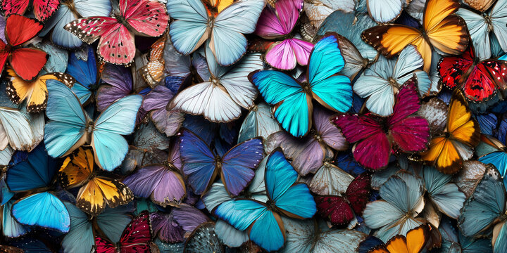 Beautiful background with lot of different butterfly