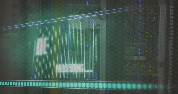 Holographic overlay initiating file deletion on command to erase data, pulsing progress bar moving