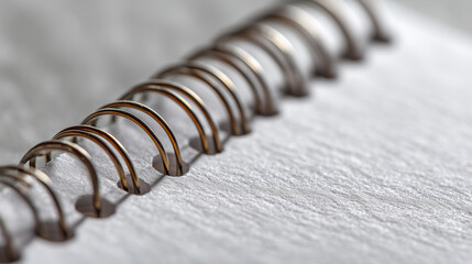 Gold Spiral Notebook with Gold-tone Binder Rings on Textured Paper