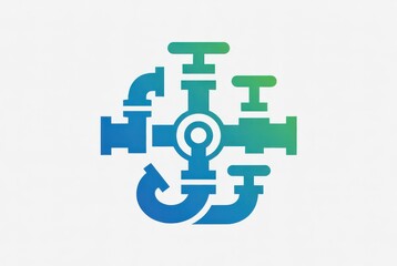 Obraz premium water system, regional development project element, isolated on white background 