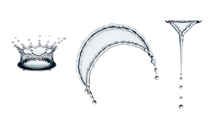 Water splash, isolated on transparent background