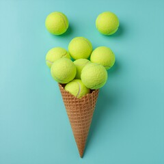 Refreshing Summer Play Tennis Balls Styled as a Fun Ice Cream Cone Dessert
