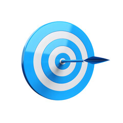 Bullseye target with arrow hitting center perfectly