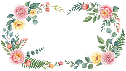 Floral and leaf card. watercolor design. For banners, posters, invitations, etc.