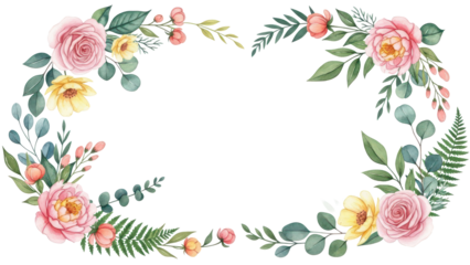 Floral and leaf card. watercolor design. For banners, posters, invitations, etc.