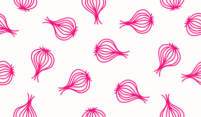 Cute red onion pattern background vector design