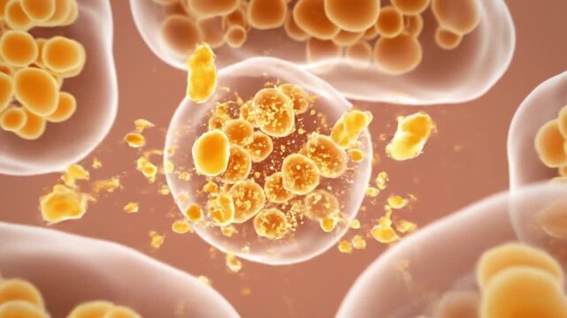 Microscopic view of yeast cells budding on agar plate in laboratory setting