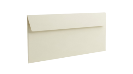 Blank cream-colored envelope isolated PNG on transparent background, stationery item for mailing letters and sending invitations