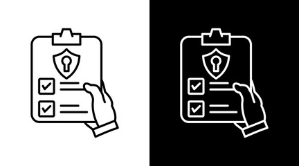 Confidentiality White Icon Set Design