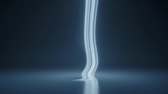 Vertical drifting column of soft light glowing gently with graceful pacing minimal futuristic ambience cascading smoothly across surreal cinematic atmosphere