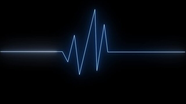 ECG monitor beating heart with a neon electrocardiogram overlay cardiogram line icon animation. seamless loop motion animated motion. heartbeat rate video