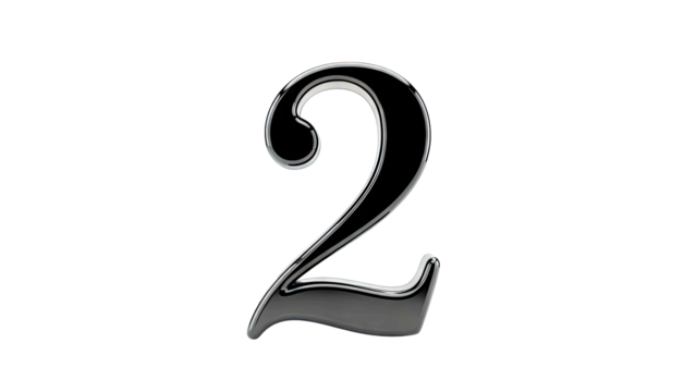 Shiny Black Number 2 - Powered by Adobe