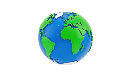 Fototapeta premium Stylized Globe Earth Model