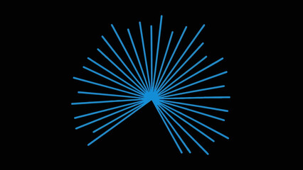 Abstract blue star burst vector illustration featuring a glowing energy explosion with bright light flares and motion patterns against a dark space background for night celebration design