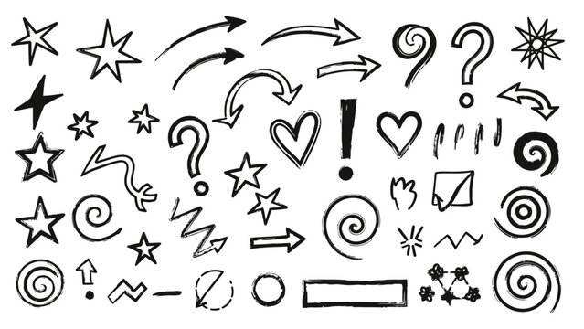 Hand drawn alphabet and set of numbers featuring a vector font collection with astrology zodiac signs like aries and gemini for a creative horoscope letter illustration design