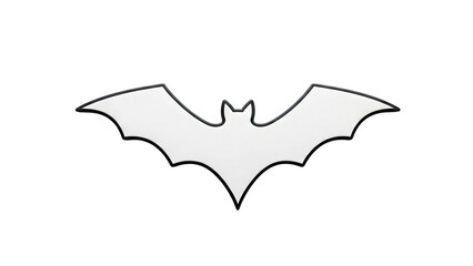 White Bat Silhouette with Black Outline