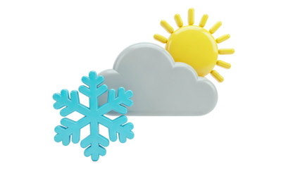 Weather Icons: Sun, Cloud, and Snowflake