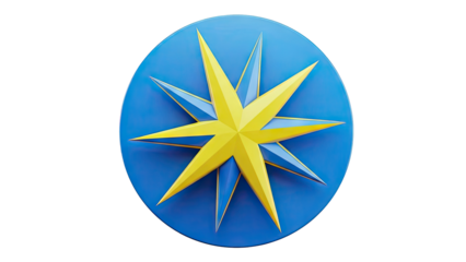 Yellow and Blue Starburst Emblem