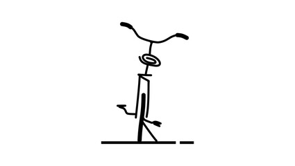 bicycle standing symbol, black isolated silhouette