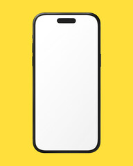 Sleek smartphone mockup on yellow png, transparent design