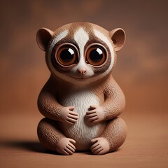 Obraz premium Cuddly lemur figurine isolated on transparent background