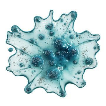 Abstract Blue Amoeba Shape with Texture