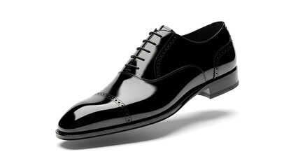 Luxury Men's Italian Oxford Dress Shoes Mockup Shined Leather Floating
