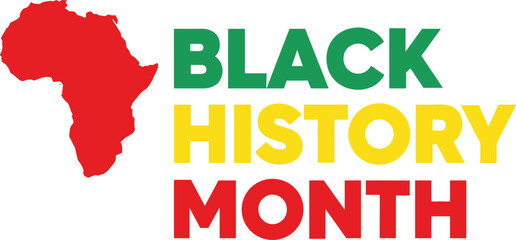 Black History Month Africa Map Vector Design