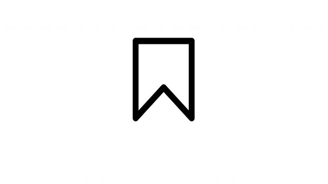 Black Bookmark Icon on White Background.