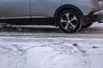 Snow in the garden and outside