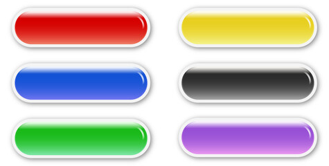 ぷっくりとした鮮やかな立体ボタンのイラストセット