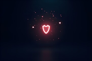 Glowing Shield Icon with Particle Effect