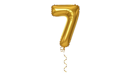 Golden number 7 balloon celebrating special occasions and events with elegance and sophistication