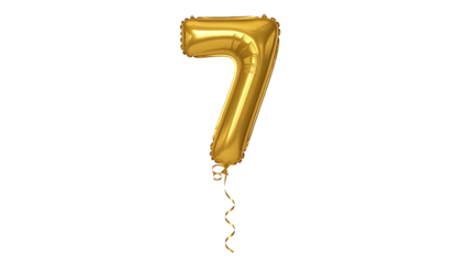 Golden number 7 balloon celebrating special occasions and events with elegance and sophistication