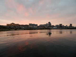 City view from the sea.