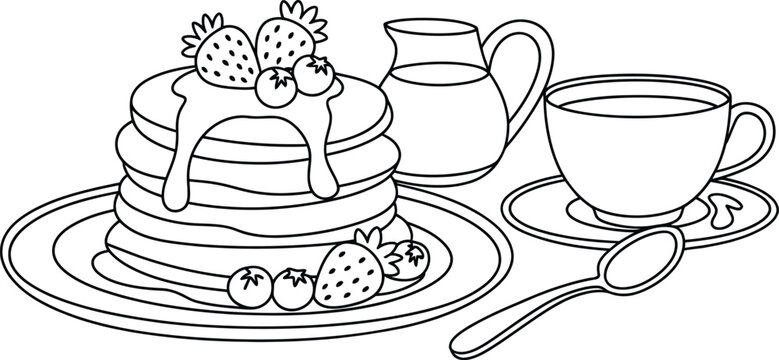 Stack of pancakes vector