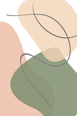 Abstract Composition with Organic Shapes and Flowing Lines