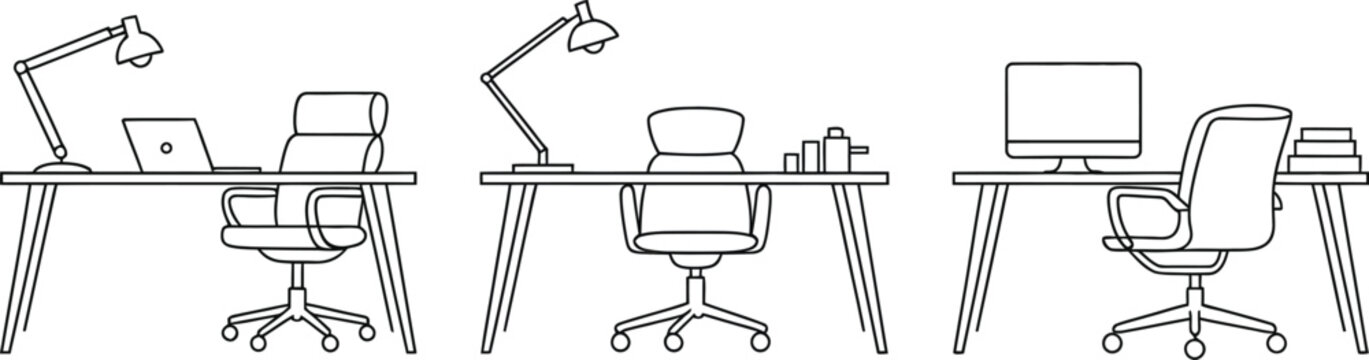 Office desk vector